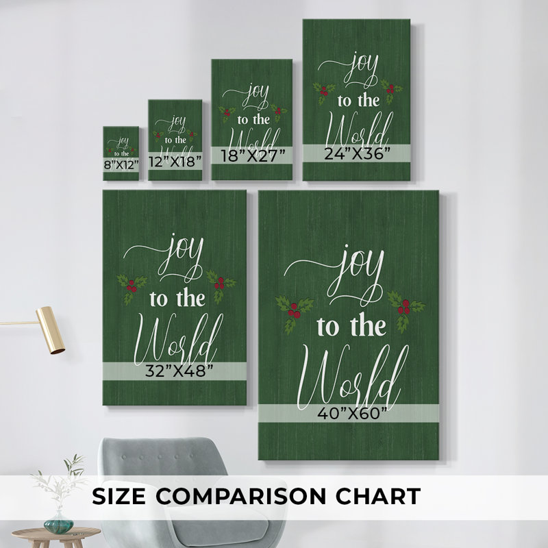 The Holiday Aisle® Joy to the World Holly -Gallery Wrapped Cavas